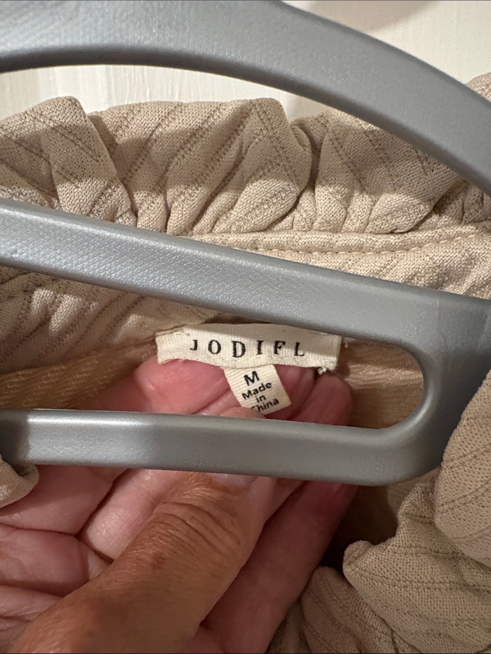 JODIFL Cream Textured Long Sleeve Mini Dress - Picture 2 of 3